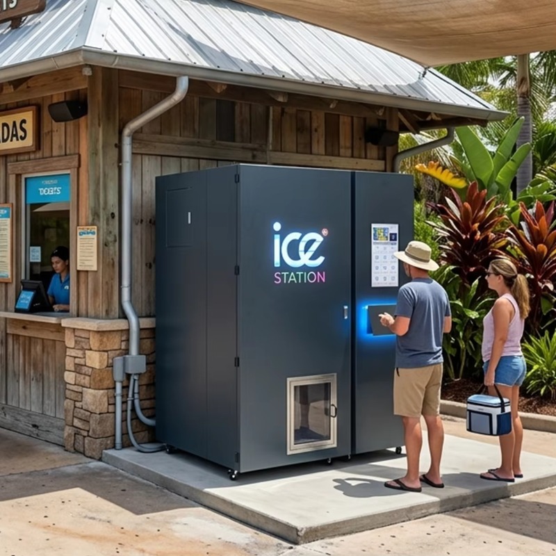 آلة بيع الثلج المعبأ بسعة عالي - مراجعة Bill Acceptor Vending وسعره