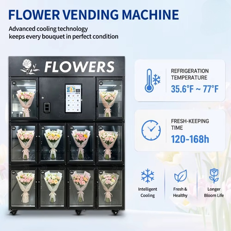 ماكينة بيع الزهور ذات الخزائن، - مراجعة Bill Acceptor Vending وسعره